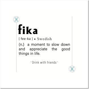 Fika, Swedish Inspirational word Edit Posters and Art